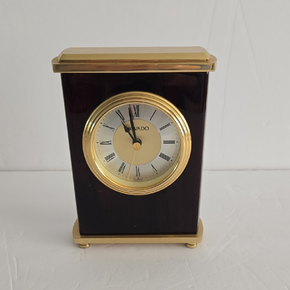 Movado Elegant Gold and Dark Brown Wall Clock